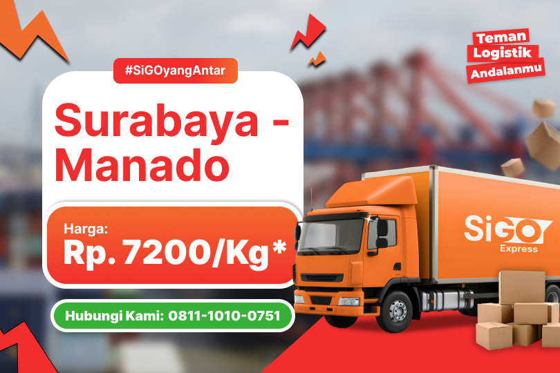 Kirim Barang Surabaya ke Manado Mulai Rp 7.200/kg – Cepat 4–5 Hari Sampai