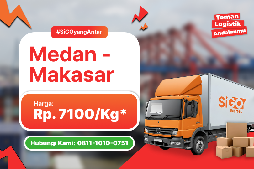 Kirim Barang Medan - Makassar Rp 7.100 / kg