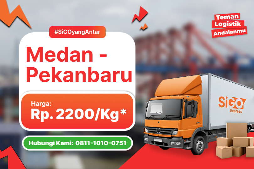 Kirim Barang Medan - Pekanbaru Rp 2.200 / kg